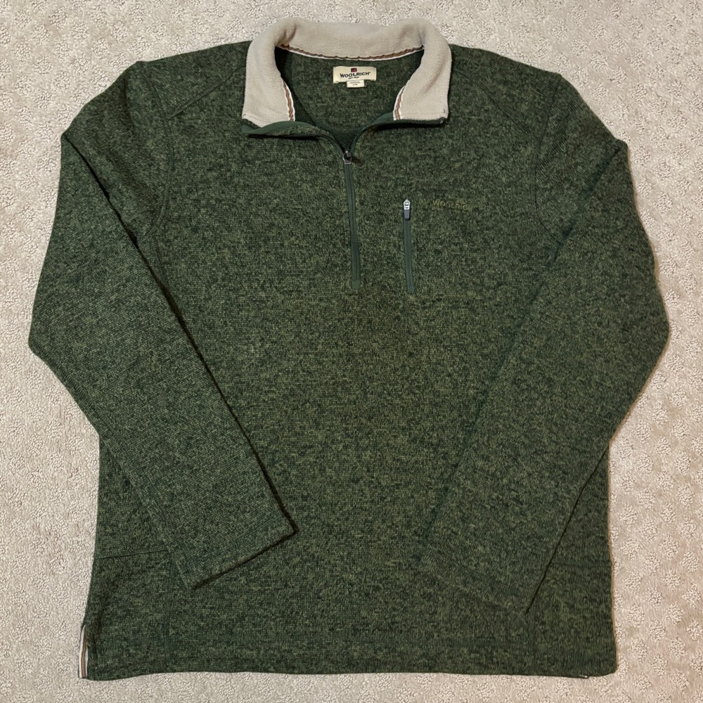 Woolrich Dark Green Quarter Zip Sweater